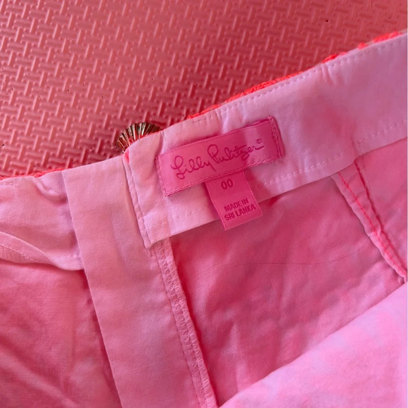 Lilly Pulitzer Marii Seashell Eyelet Mini Skirt Skort Neon Orange 00 - Picture 3 of 5